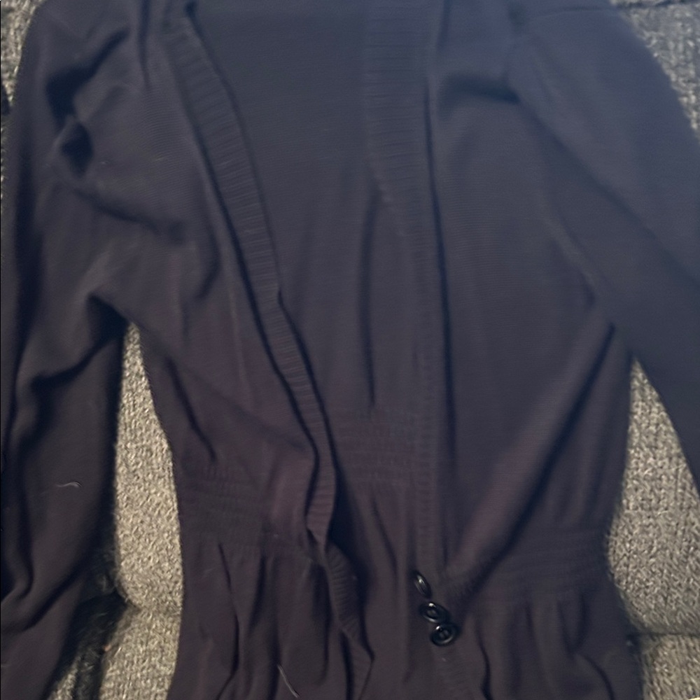 AB Studio Women's Black Swim Cover-Up Cardigan